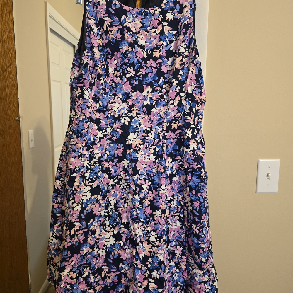 Liz Claiborne Navy and Pink Floral Dress